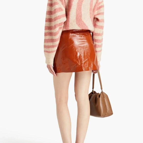 New Remain Birger Christensen Katy Leather Mini Skirt size 4 - Picture 2 of 7